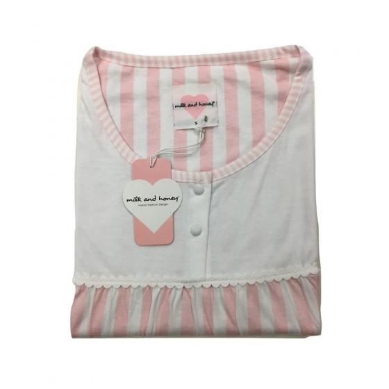 Camicia Notte Canotta Donna Milk and Honey CEC045 Cotone Mezza Manica Calibrata