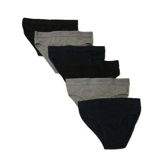 Slip Uomo Lancetti 6 Pezzi Articolo LS4020 Bianco e Colorato