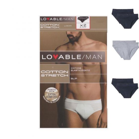 Slip Uomo Lovable Modello L05XR Confezone 2 Pezzi Puro Cotone Elasticizzato