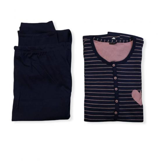 Pigiama Donna Lovable Interlock Caldo Cotone Serafino 09L0BLN