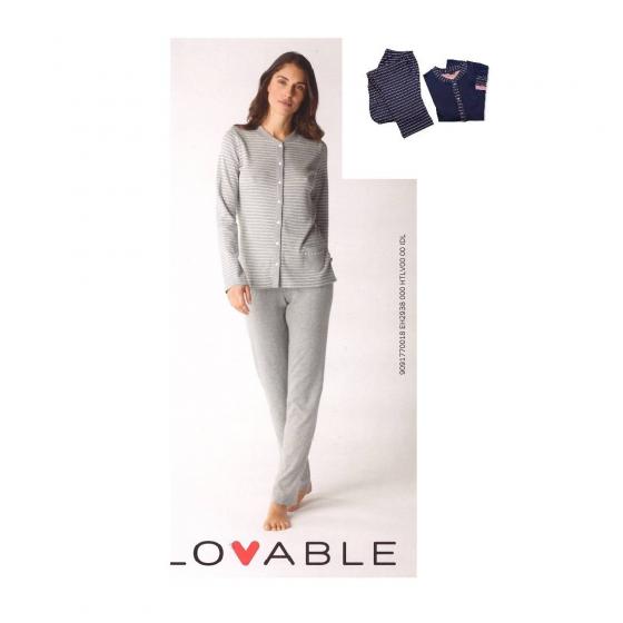Pigiama Donna Lovable Interlock Caldo Cotone Aperto 09L0BL0