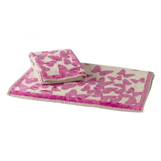 Asciugamano Con Ospite Carrara In Spugna Funny Colore Fucsia