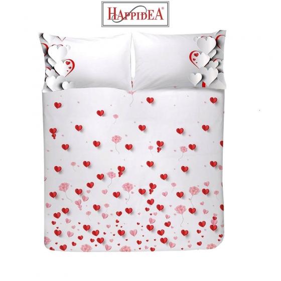 Lenzuola Happidea Lenzuola Copriletto Piazza e Mezza Digitale Sweet Heart