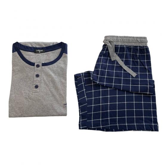 Pigiama Uomo Corto Lancetti Puro Cotone LSM00072