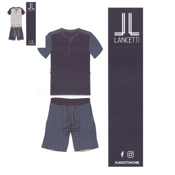 Pigiama Uomo Corto Lancetti Puro Cotone LSM00072