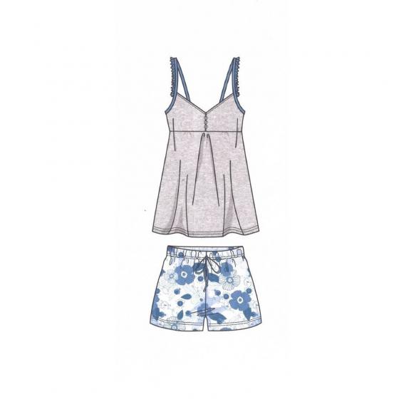 Pigiama Donna Lancetti Bretelline LSW00052 Puro Cotone