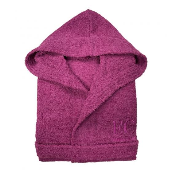 Accappatoio Enrico Coveri in Spugna di Cotone Idrofilo al 80% e Poliestere al 20% Unisex con Cappuccio e Ricamo