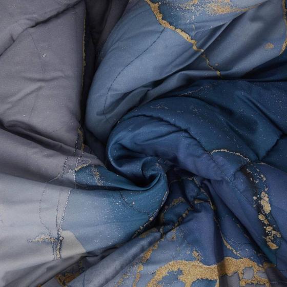 Trapunta Matrimoniale Carrara Saturn Percalle di Cotone Colore Blue