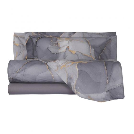 Lenzuola Carrara Collezioni Saturn in Percalle di Cotone Grey