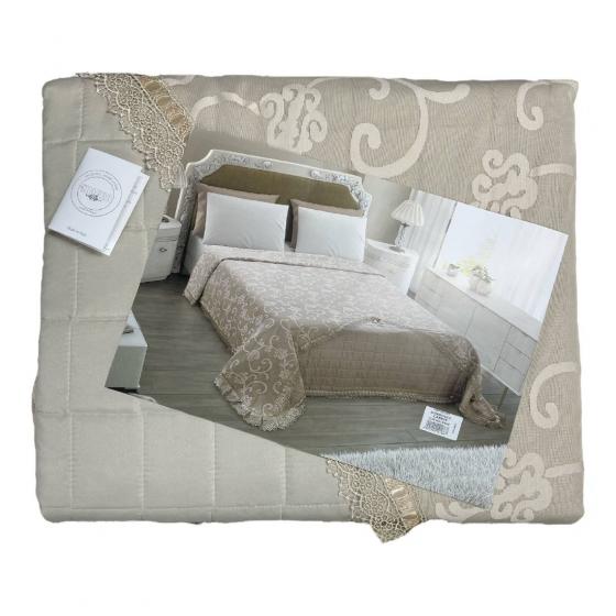 Trapuntino Copriletto Letto Matrimoniale Charro Carmen Con Pizzo