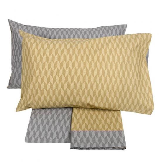 Lenzuola Fazzini Tweed Matrimoniale Percalle Puro Cotone Made Italy