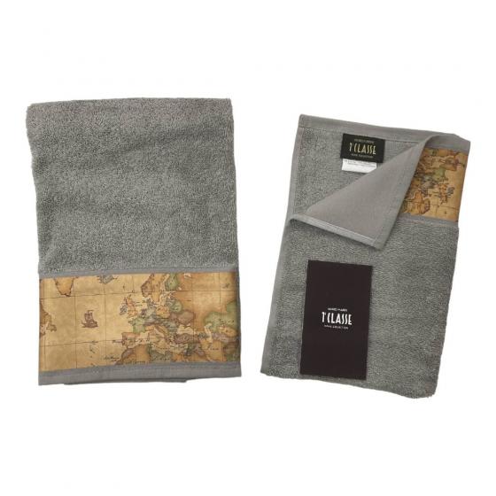 Asciugamano Con Ospite Alviero Martini Prima Classe Geo Classic Grigio
