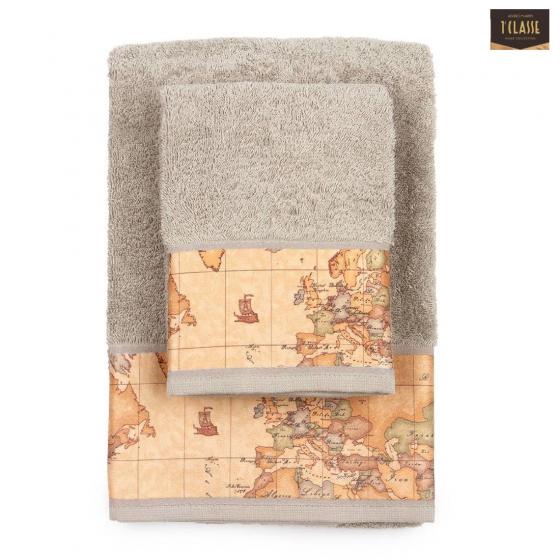 Asciugamano Con Ospite Alviero Martini Prima Classe Geo Classic Grigio