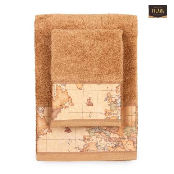 Asciugamano Con Ospite Alviero Martini Prima Classe Geo Classic Tortora