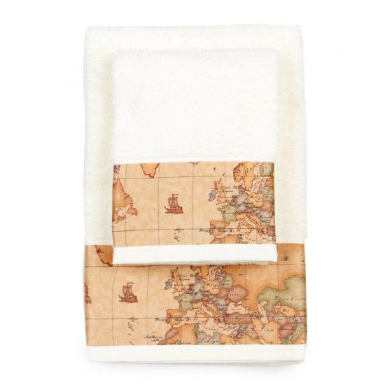 Asciugamano Con Ospite Alviero Martini Prima Classe Geo Classic Avorio