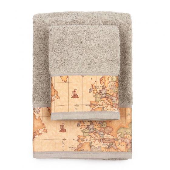 Asciugamano Con Ospite Alviero Martini Prima Classe Geo Classic Grigio