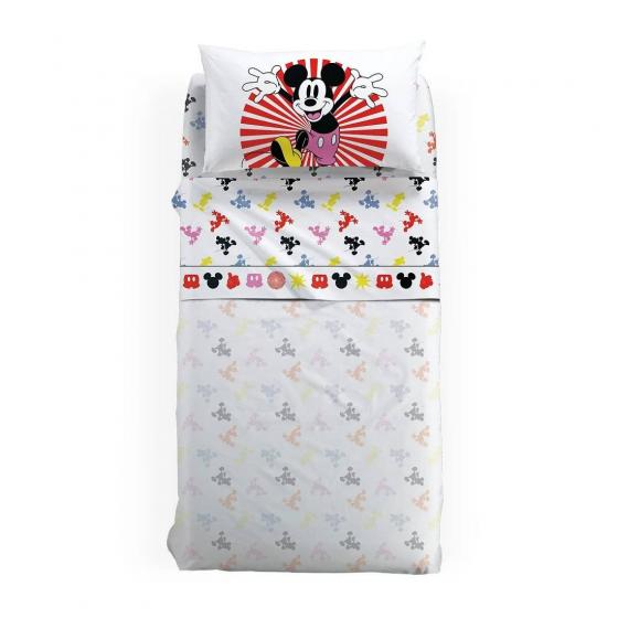 Lenzuola Topolino Disney Caleffi Singola Mickey Fantasy Puro Cotone