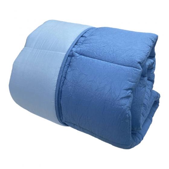 Trapunta Caleffi Singola Pagoda Azzurro Microfibra Stropicciata Piumone