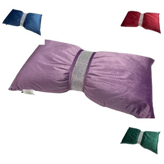 Cuscino Arredo In Velluto Con Strass Velvet Fiocco
