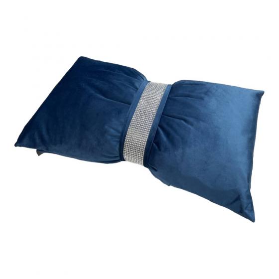 Cuscino Arredo In Velluto Con Strass Velvet Fiocco