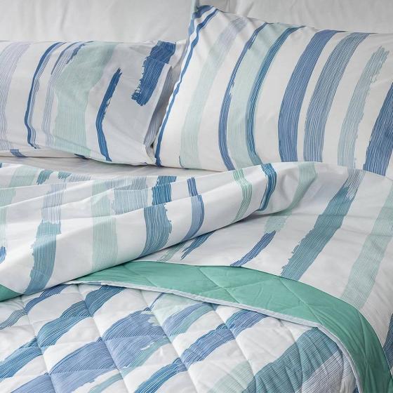 Lenzuola Happidea Lenzuola Matrimoniale Onda Blu Made In Italia