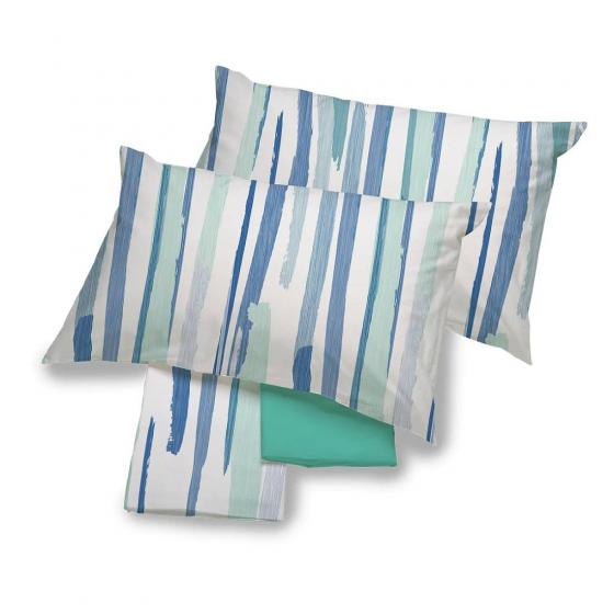 Lenzuola Happidea Lenzuola Matrimoniale Onda Blu Made In Italia