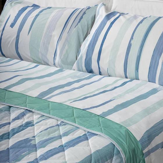 Lenzuola Happidea Lenzuola Matrimoniale Onda Blu Made In Italia