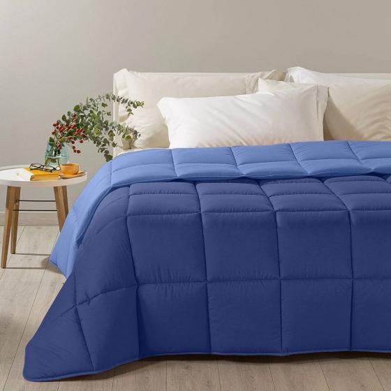 Trapunta Piazza e Mezza Caleffi Piumone Invernale Microfibra Modern Blu