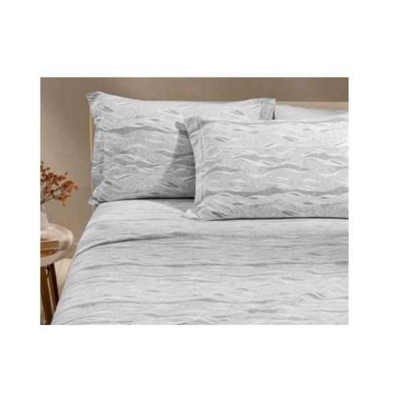 Lenzuola Flanella Matrimoniale Caleffi Sky Grigio In Puro Cotone