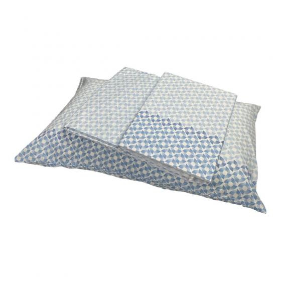 Lenzuola Caleffi Singola Pagoda Azzurro Puro Cotone