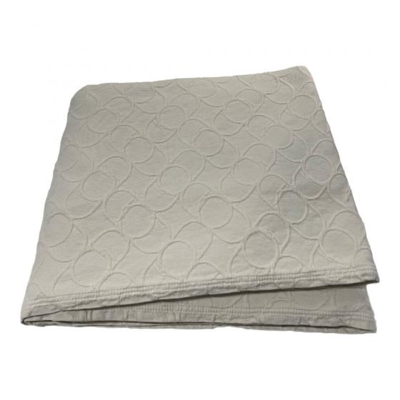 Copriletto Trussardi Matrimoniale Contemporary Logo Puro Cotone Jaqurd Avorio