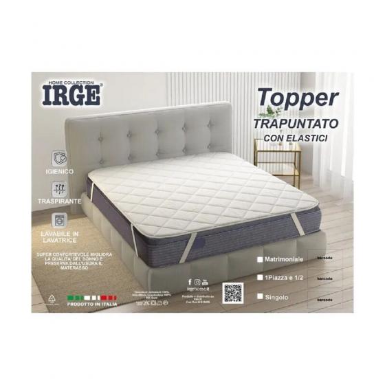 Topper Matrimoniale Irge Con Elastici Traspirante Cm 170x200