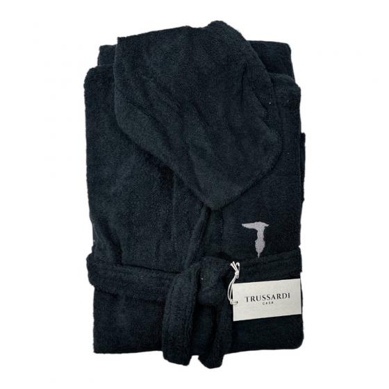 Accappatoio Trussardi In Spugna 380 Grammi Al Metro Quadrato Ribbon Nero