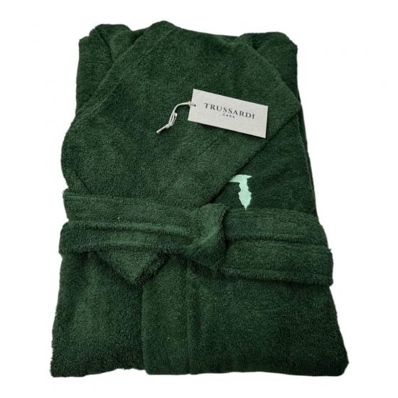 Accappatoio Trussardi In Spugna 380 Grammi Al Metro Quadrato Ribbon Verde Juniper