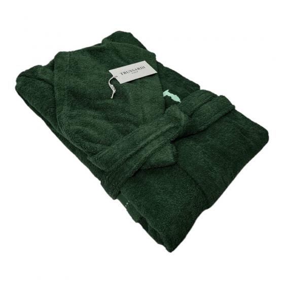 Accappatoio Trussardi In Spugna 380 Grammi Al Metro Quadrato Ribbon Verde Juniper