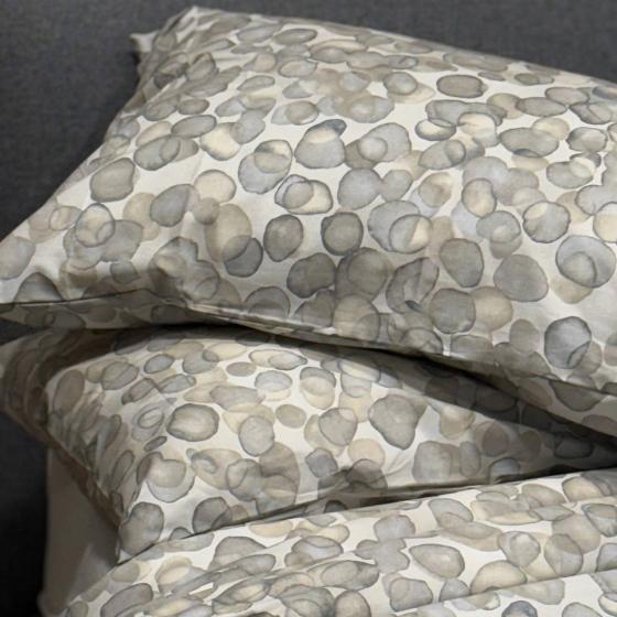 Lenzuola Fazzini Matrimoniale Puro Cotone Made in Italia Bolle Grigio