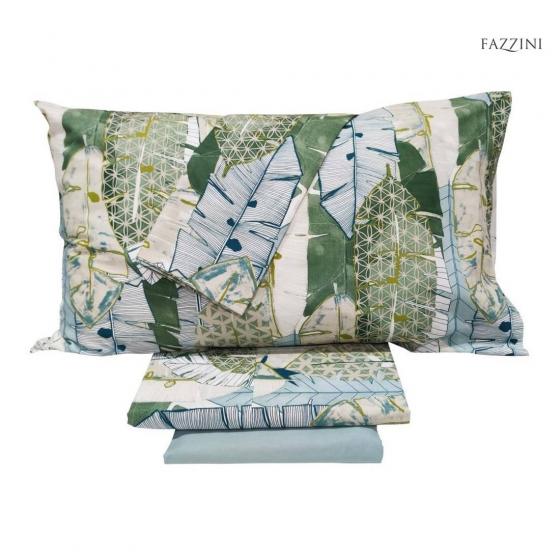 Lenzuola Fazzini Matrimoniale Puro Cotone Made in Italia Cactus Verde