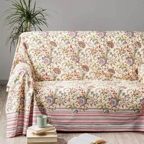 Telo Arredo Foulard Caleffi Matrimoniale Gran decor Kyoto Corallo Cm 270x270