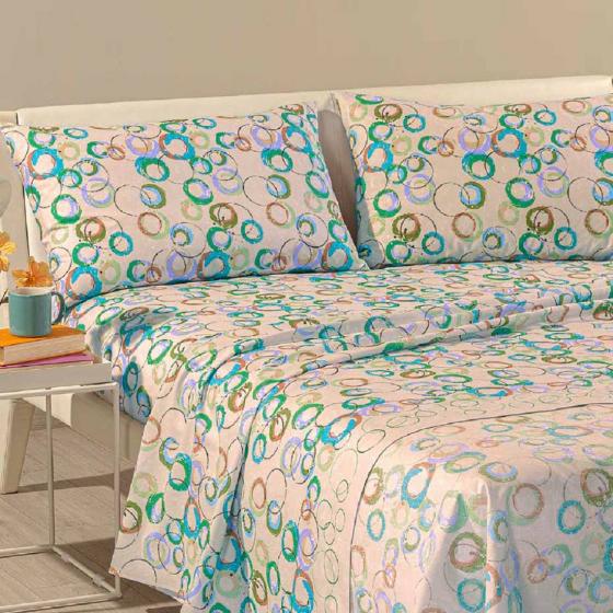 Lenzuola Caleffi Matrimoniale Graphic Colore Bluette Puro Cotone