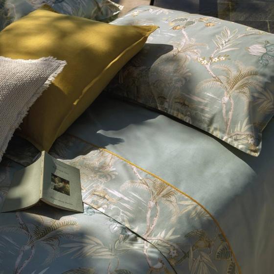 Lenzuola Fazzini Matrimoniale Oriental Verde Made In Italia