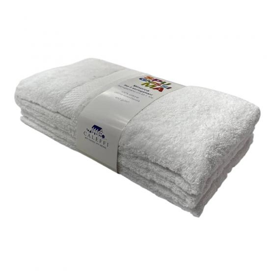 Asciugamano Caleffi In Cotone Minorca 3 Pezzi Bianco Spugnissima Da 450 Grammi