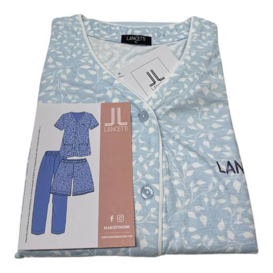 Pigiama Donna 3 Pezzi Lancetti Puro Cotone Articolo 411