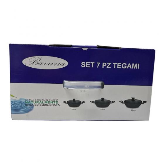 Set Tegami 7 Pezzi Rivestimento In Pietra Con Coperchi Antiaderente