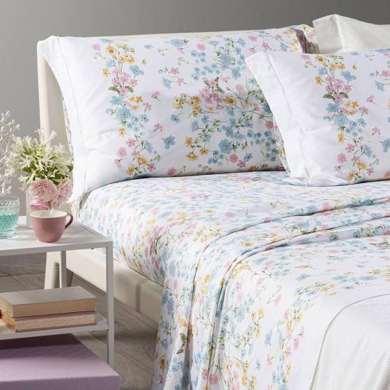 Lenzuola Piazza E Mezza Caleffi Completo Letto Provenza Azzurro