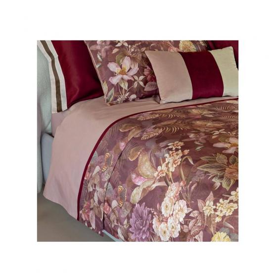 Lenzuola Fazzini Protea Malva Matrimoniale Raso Di Cotone Made in Italy