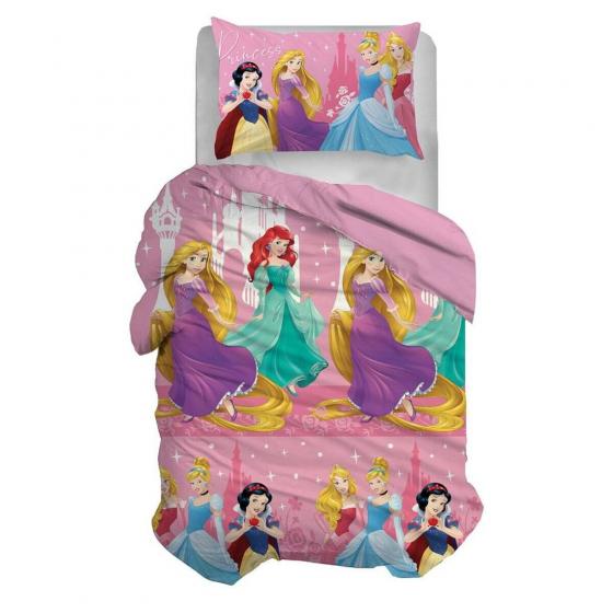 Parure Copripiumino Singola Disney Principesse Puro Cotone