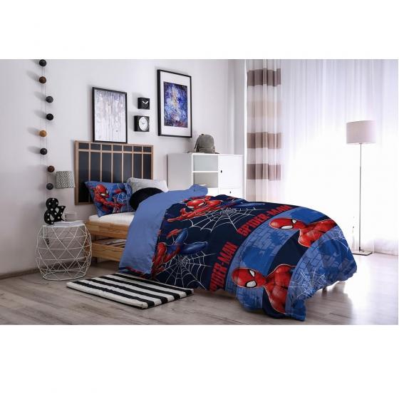 Parure Copripiumino Singola Disney Spider Man Uomo Ragno Puro Cotone