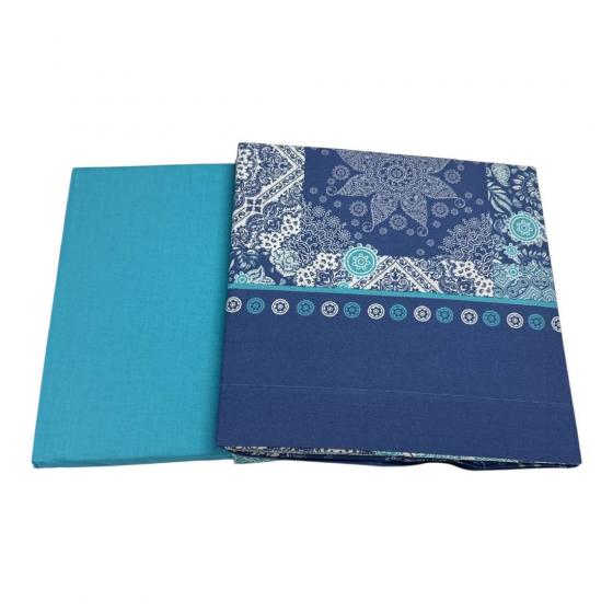 Lenzuola Copriletto In Cotone Malibu Singolo Blue Caleffi Home