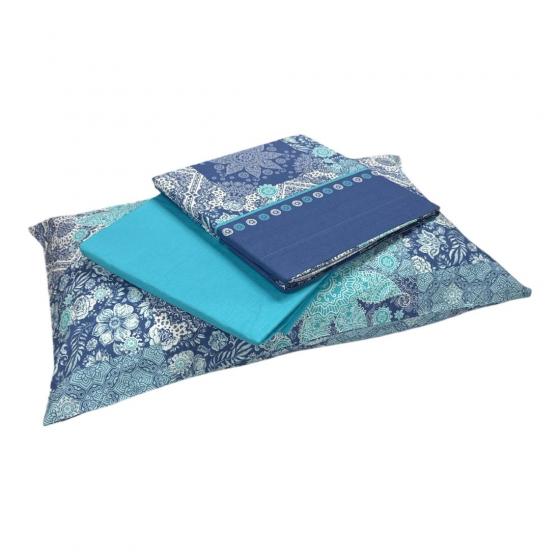 Lenzuola Copriletto In Cotone Malibu Singolo Blue Caleffi Home