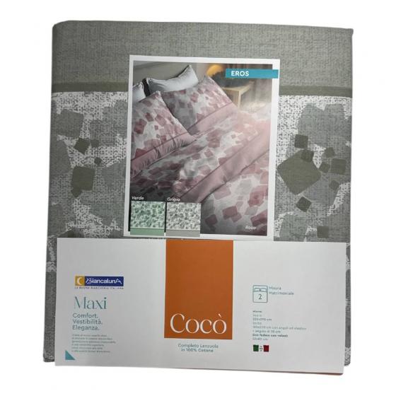 Lenzuola Matrimoniale Biancaluna Eros Grigio Sotto Angoli Altezza Cm 30